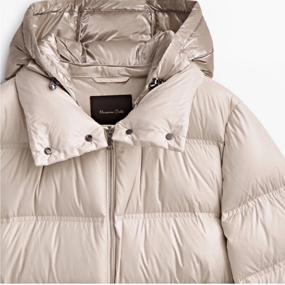 NWT. Massimo Dutti Cream Quilted Puffer Jacket. Size M. - Picture 7 of 14